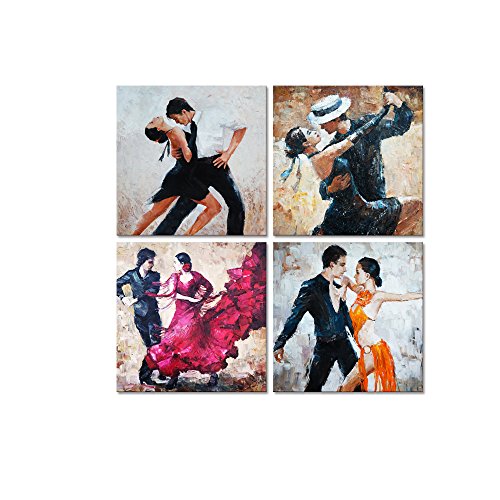 【中古】【未使用・未開封品】タンゴ装飾アートポスター印刷Romance Passion Dancing Fineアート寝室バー用デコレーション 12"x12"x4pcs ホワイト｜AJIMURA-SHOP