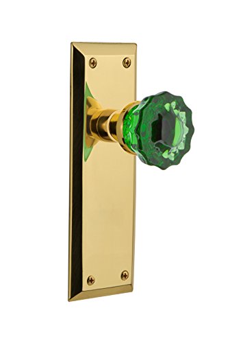 【中古】【未使用・未開封品】新しいYorkドアセットwith Colored Flutedクリスタルガラスノブ Privacy - 2.75 724764 1|AJIMURA-SHOP