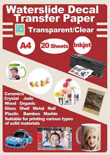 【中古】【未使用・未開封品】インクジェットウォータースライドデカール転写紙 20シート DIY 透明 クリア インクジェットプリンタ用｜AJIMURA-SHOP