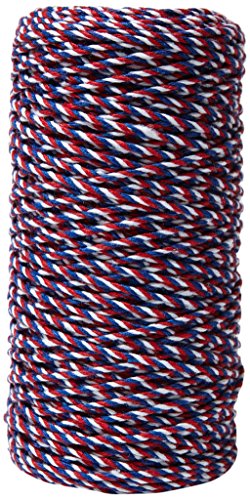 【中古】【未使用・未開封品】May Arts 412-44 レッド/ホワイト/ブルー 2mm ベーカーズ紐リボン レッド/ホワイト/ブルー 109ヤード