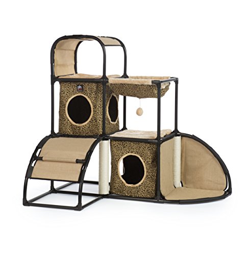 【中古】【未当て嵌める・未開封品】PrevuePet プレビュー愛玩動物 キャットビレッジラグジュアリーリビングシリーズ キャットビレッジホームタウン3レベルレオパード