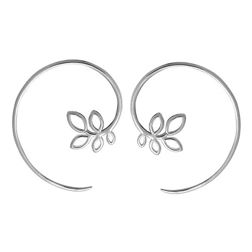 【中古】【未使用・未開封品】Boma Jewelry スターリングシルバー リーフプルスルーフープイヤリング|AJIMURA-SHOP