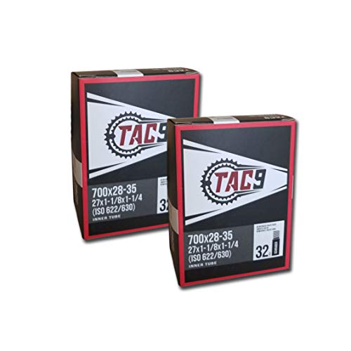 【中古】【未使用・未開封品】TAC 9 チューブ 700c x 28-35 (27 x 1-1/8-1-1/4) レギュラー シュレーダーバルブ 32mm (ISO/ETRTO 622/630) - 1パックまたは2パックのバンドル
