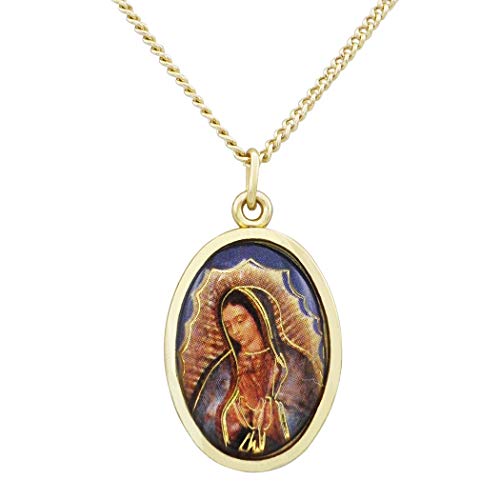 【中古】【未使用・未開封品】Rosemarie Collections レディース ペンダント ネックレス 信仰 メダル 楕円形 カボションカット グアダルーペの聖母｜AJIMURA-SHOP