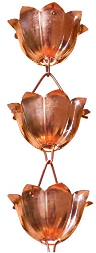 【中古】【未使用・未開封品】Monarch Rain Chains 28501 3' Pure Copper Lotus Rain Chain Extension｜AJIMURA-SHOP