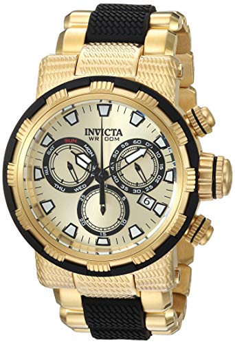 【中古】【未当て嵌める・未開封品】Invicta Men\u0027s Specialty Quartz Chronograph Gold Dial Watch 23978