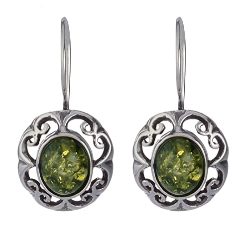 【中古】【未使用・未開封品】スターリングシルバーとBaltic Green Amberイヤリング\" CAMILA \"