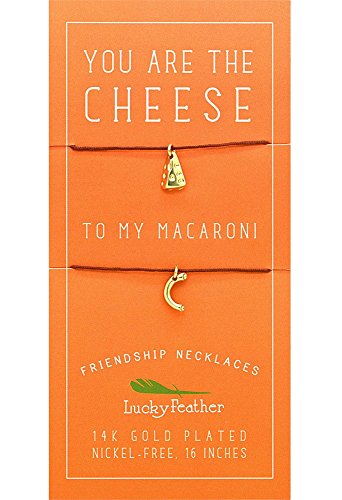 【中古】【未使用・未開封品】Lucky Feather "You are the Cheese to My Macaroni" 14K ゴールド 漬け金メッキ フレンドシップ ネックレス｜AJIMURA-SHOP