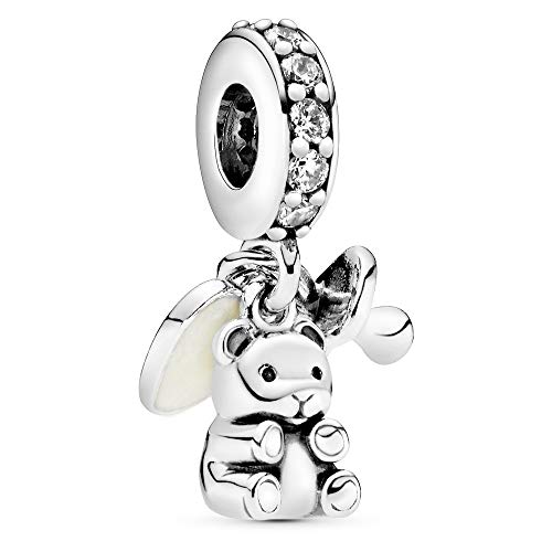 【中古】【未使用・未開封品】PANDORA Jewelry ベビーテディベア ダングル キュービックジルコニア チャーム スターリングシルバー, 金属 金属 エナメル, キュービックジルコ｜AJIMURA-SHOP