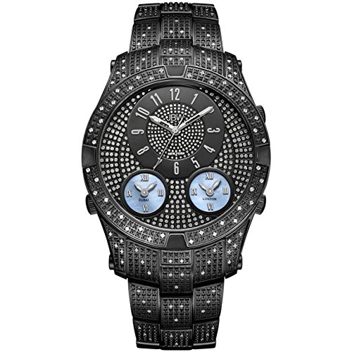 【中古】【未使用・未開封品】JBW Men's J6348D Jet Setter III 1.50 ctw Black Ion-Plated Stainless Steel Diamond Watch