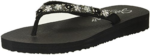 【中古】【未使用・未開封品】Skechers Cali Women's Meditation-Daisy Delight Flip-Flop,Black,7 M US