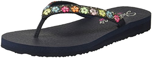 【中古】【未使用・未開封品】Skechers レディース 瞑想 デイジー デライト ビーチサンダル, ネイビー, 9