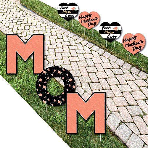 【中古】【未使用・未開封品】Big Dot of Happiness Best Mom Ever - ヤードサイン アウトドア 芝生デコレーション - Happy Mother's Day ヤードサイン - Mom｜AJIMURA-SHOP