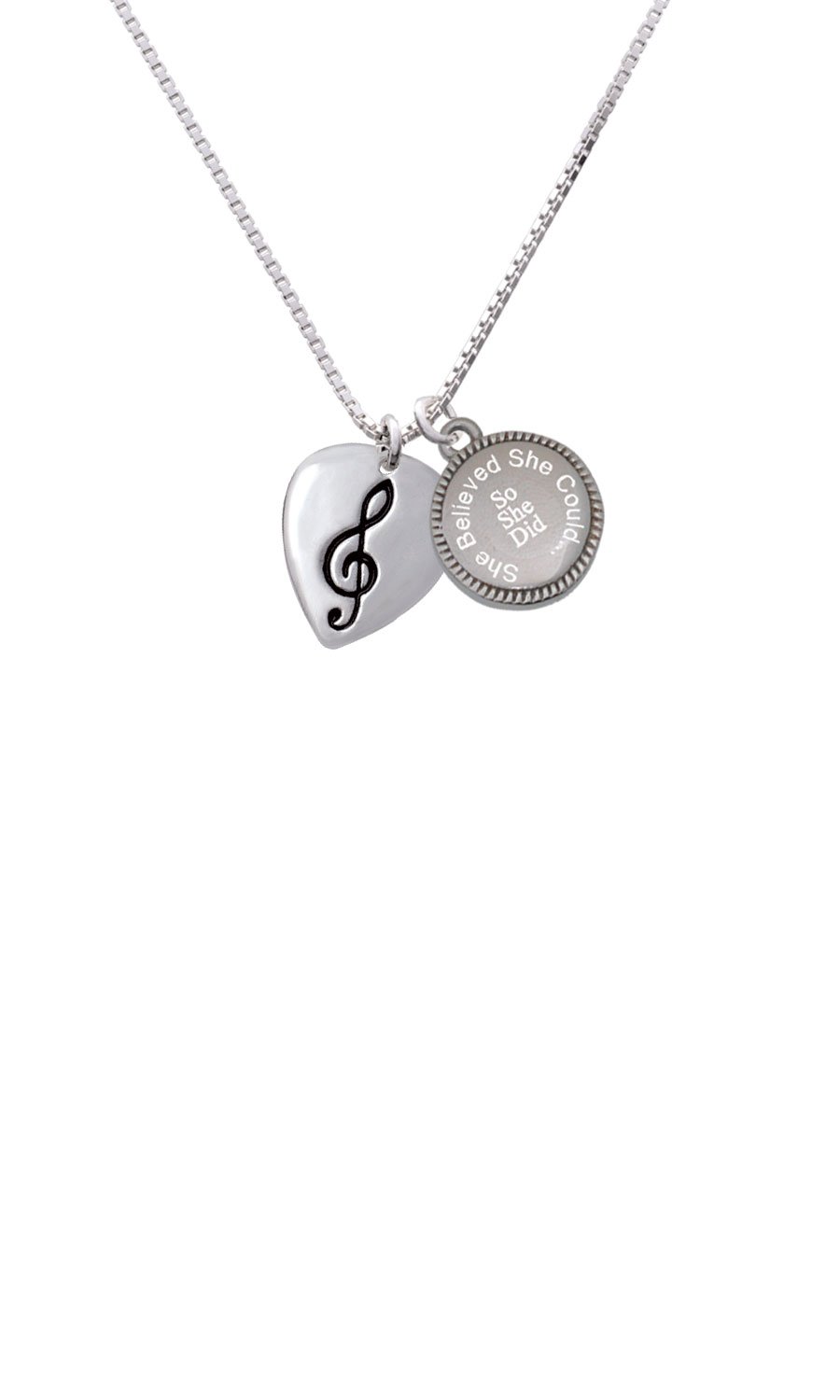 【中古】【未使用・未開封品】大きなト音記号on Guitar Pick She Believed彼女はcould so she did刻印ネックレス|AJIMURA-SHOP