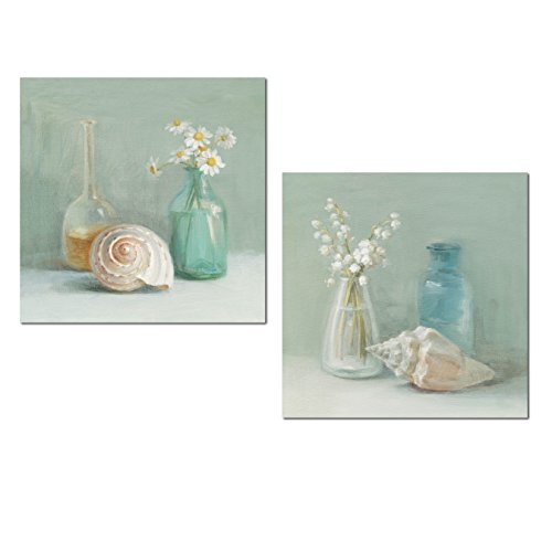 【中古】【未使用・未開封品】Lovely、Relaxing Sea Shells andホワイトFloral Set by Danhui Nai ; 2つ12?x 12in Unframed紙ポスター｜AJIMURA-SHOP