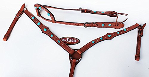 【中古】【未使用・未開封品】馬タックBridle WesternレザーHeadstall Breast襟ターコイズロデオ8003?A|AJIMURA-SHOP