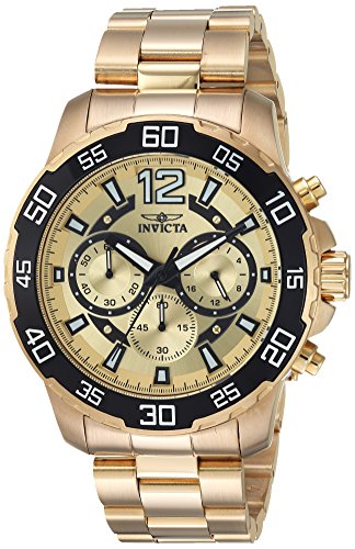 【中古】【未当て嵌める・未開封品】Invicta Men\u0027s \u0027Pro Diver\u0027 Quartz and Stainless Steel Casual Watch%ｶﾝﾏ% Color:Gold-Toned (Model: 22715)