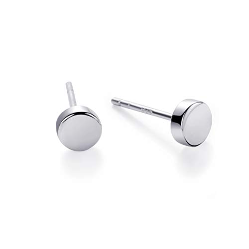 【中古】【未使用・未開封品】S.Leaf Minimalism Tiny Dot Earrings Sterling Silver Disc Stud Earrings Everyday Wear
