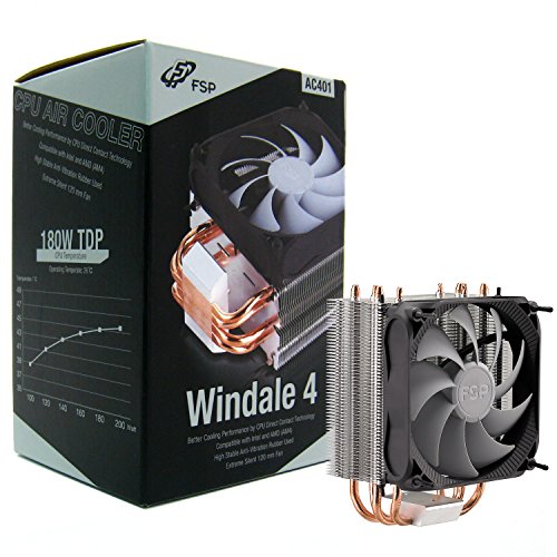 【中古】【未当て嵌める・未開封品】FSP Windale 4 中央処理装置空調設備 4 身をもって当たることヒートパイプ 6粍 軽銀アロイ 120粍 PWM気違い付き添い人 (AC401)