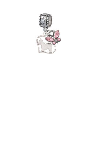 【中古】【未使用・未開封品】WestieシルエットハートTrue Love Waitsチャームハンガーwith Miniピンクバタフライ