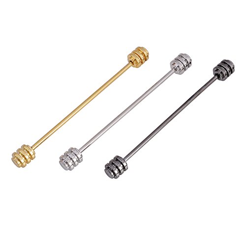 【中古】【未使用・未開封品】OBONNIE 3ピース スクリューデザイン メンズ カラーバー ピン シャツ タイピン ネクタイピン ラペルスティック カラーブローチ
