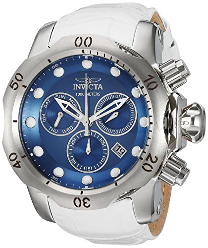 【中古】【未使用・未開封品】Invicta メンズ Venom ステンレススチール クォーツウォッチ レザーカーフスキンストラップ ホワイト 26 (モデル:24350)