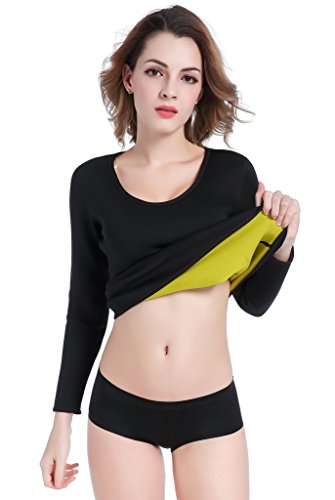 【中古】【未当て嵌める・未開封品】bakerdani Womens Hot Sweat Longシャツボディシェイパーネオプレンシェイプウェア好いたらしいなジムサウナサーモシャツブラック