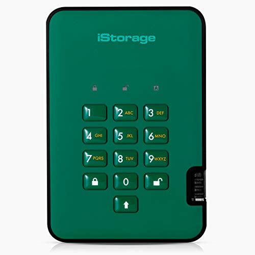 【中古】【未使用・未開封品】iStorage diskAshur2 256-bit HDD 3TB (500 GB, Green)
