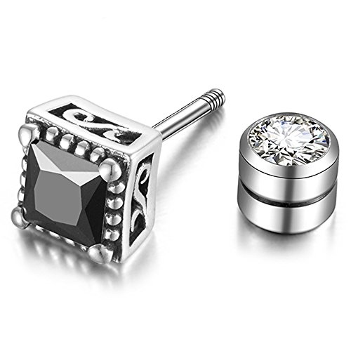 【中古】【未使用・未開封品】Ashley JewellerシルバーメンズブラックCZスタッドイヤリングスクリューバックとドットパターン1個 20,678円