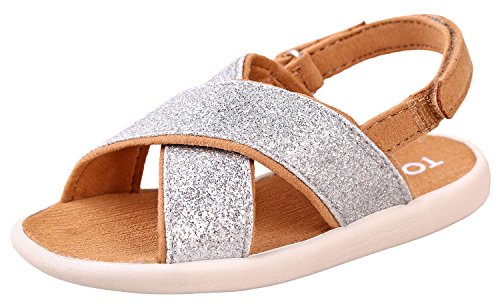 【中古】【未当て嵌める・未開封品】[TOMS Kids] ガールズ US 大きさ: 3 M US Infant 色つや: しろがね色