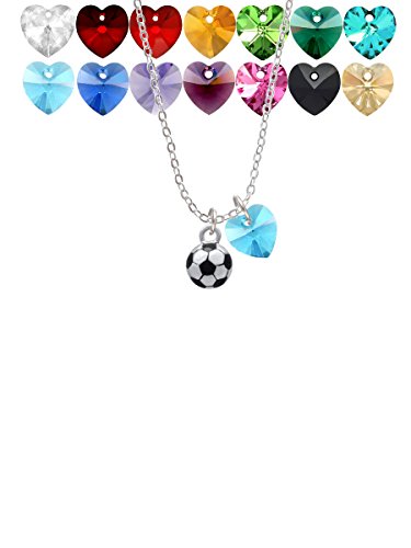 【中古】【未使用・未開封品】3?- Dサッカーボールカスタムクリスタルハートソフィアネックレス、18?\