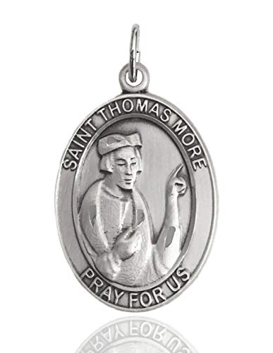 【中古】【未当て嵌める・未開封品】HeartlandメンズスターリングシルバーSaint Thomas More Oval Medal