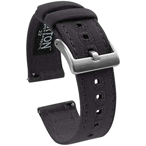 【中古】【未使用・未開封品】[BARTON WATCH BANDS] キャンバス製 クイックリリース 腕時計用バンド ウォッチストラップ - 色&幅選択可 - 18mm / 19mm / 20mm / 21mm / / 23mm