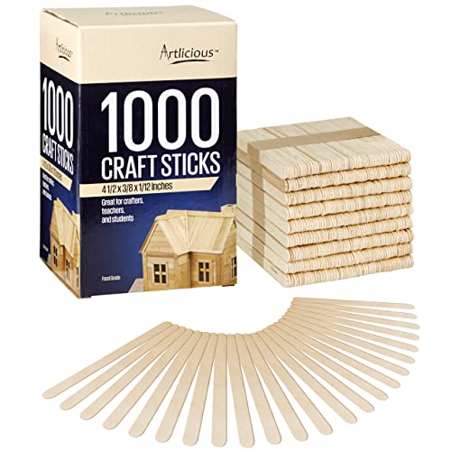 【中古】【未使用・未開封品】Artlicious - 天然木製 食品グレード アイスキャンディクラフトスティック 1000 Sticks Parent|AJIMURA-SHOP