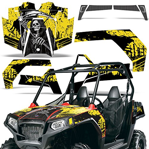 【中古】【未使用・未開封品】卸売 Decals UTV グラフィックキット ステッカー デカール Polaris RZR 570 2012-2021対応 - リーパー V2 イエロー