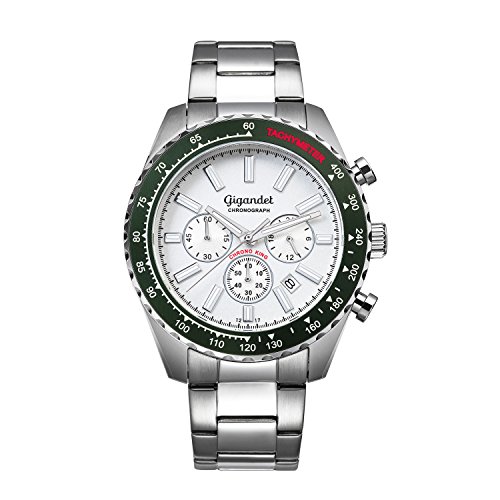 【中古】【未使用・未開封品】Gigandet Men 's Quartz Watchクロノキングクロノグラフアナログシルバーグリーンg28???004