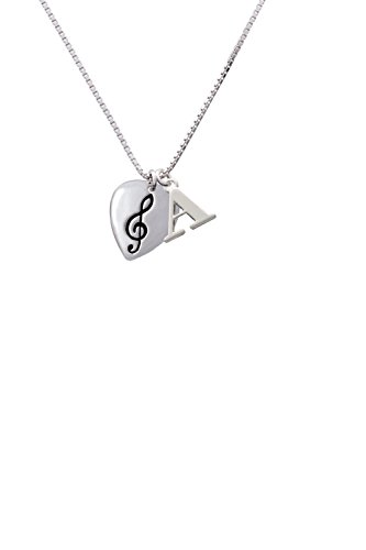 【中古】【未当て嵌める・未開封品】大きなト音標号on Guitar Pick???Capitalすべり出し首飾り しろがね色