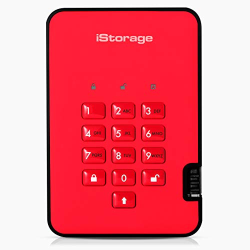 【中古】【未使用・未開封品】iStorage diskAshur2 HDD 1TB赤-安全なポータブルハードドライブ-パスワード保護、防塵、防水、ポータブル、軍用グレードのハードウェア暗号化US