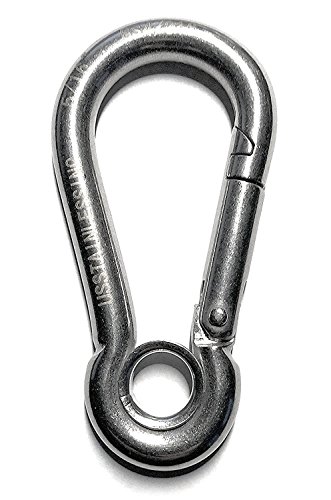 【中古】【未使用・未開封品】ステンレススチール 316 スプリングフック アイレットカラビナ付き 5/16インチ(8mm) マリングレード｜AJIMURA-SHOP