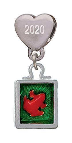 【中古】【未使用・未開封品】Red Tree Frog in Shadow Box カスタム イヤー ステンレススチール ハート ビーズ チャーム