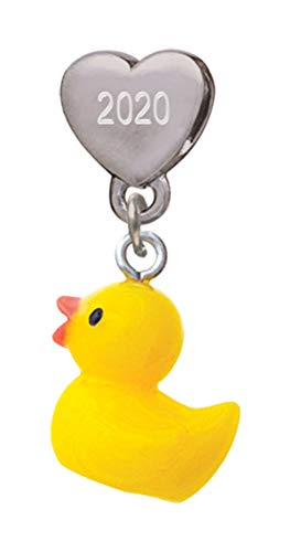 【中古】【未使用・未開封品】樹脂イエローDuckyカスタム年ステンレススチールハートビーズチャーム
