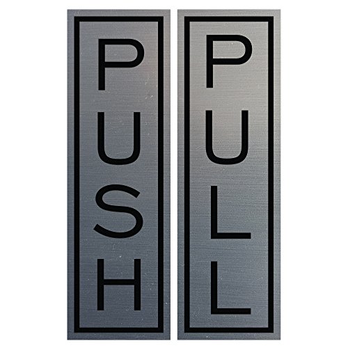 【中古】【未使用・未開封品】プッシュプル垂直標準ドアサイン ボーダー付き(つや消しシルバー) - M|AJIMURA-SHOP