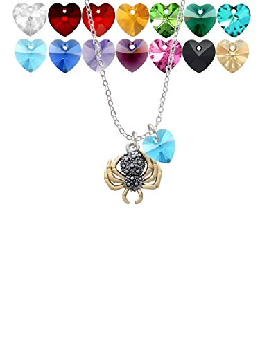 【中古】【未使用・未開封品】3?- D Textured Spider with Goldtone脚カスタムクリスタルハートソフィアネックレス、18?" + 1?"|AJIMURA-SHOP