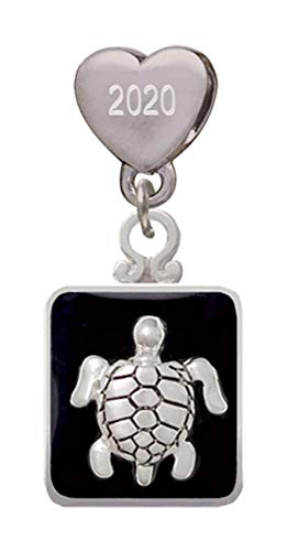 【中古】【未使用・未開封品】Turtle onブラックフレームカスタム年ステンレススチールハートビーズチャーム