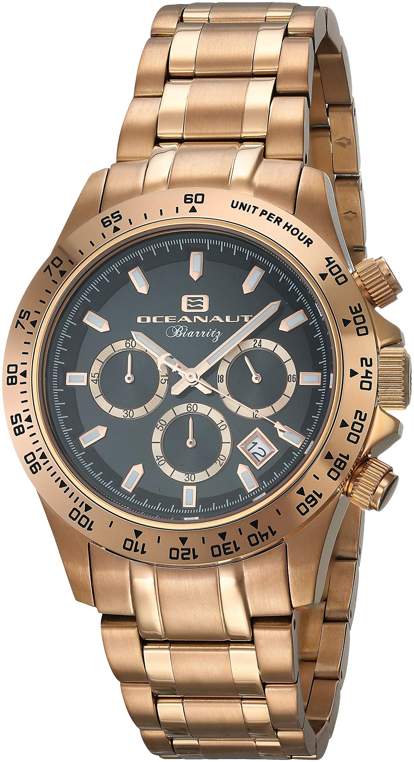 【中古】【未当てはめる・未開封品】Oceanaut メンズ ビアリッツ」クォーツステンレススチールカジュアルウォッチ、色合い：サクラ色ゴールドトーンダウン（真似形：Oc6119） ローズゴ