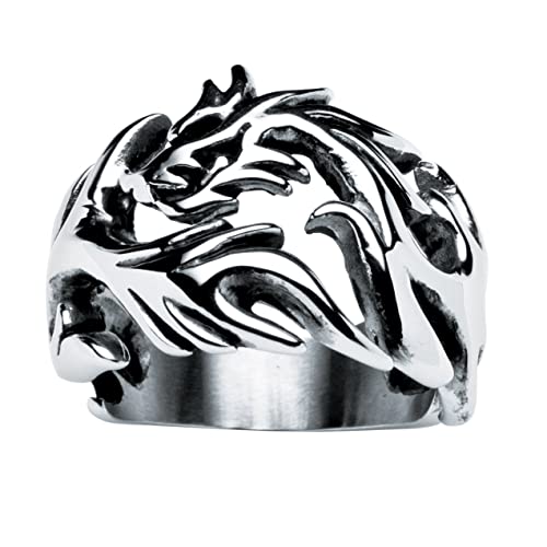 【中古】【未使用・未開封品】Palm Beach Jewelry メンズ ステンレススチール アンティークドラゴンカットアウトリング シルバー 47,634円