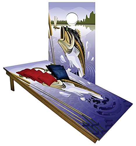【中古】【未使用・未開封品】バス釣りCornhole Beanbag Toss Game WバッグゲームボードFishers魚セット556|AJIMURA-SHOP