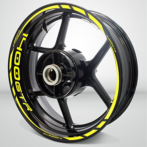【中古】【未使用・未開封品】Fluorescent Yellow Motorcycle Rim Wheel Decal Accessory Sticker オートバイリムステッカー for Kawasaki 1400 GTR