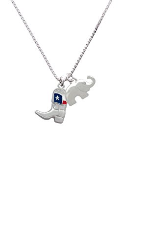 【中古】【未当て嵌める・未開封品】Cowboy Boot with Texas Flag Elephant Necklace , 18?\" + 2?\"""