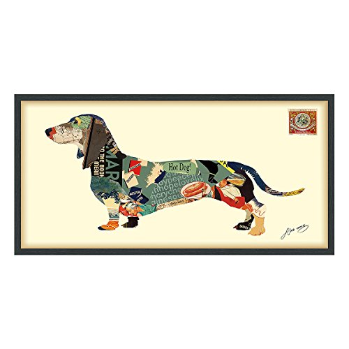 【中古】【未使用・未開封品】EMPIRE ART Direct" Dachshund" Dimensionalアートコラージュ手によって署名アレックス・Zeng Framedグラフィックウォールアート|AJIMURA-SHOP